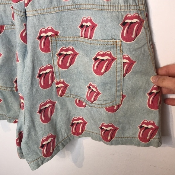 Handmade Rolling Stones chambray print romper - Picture 8 of 12